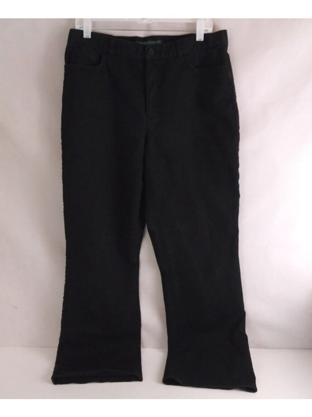 Vintage Lauren Ralph Lauren Women's Black Aztec Beaded Bootcut Jeans Size 14